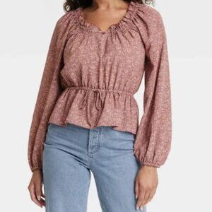 3/$15 Universal Thread - Women's Mauve Balloon Long Sleeve Blouse Size XXL